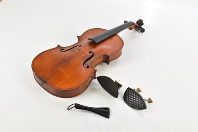 Lot 1562 - A full size French violin with one-piece back...